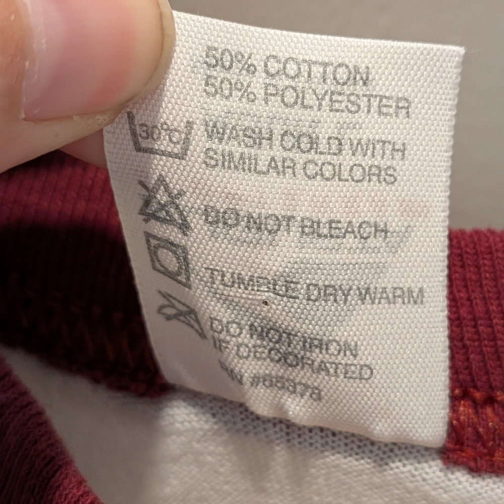 Vintage Loyola University Wolves Raglan Baseball Tee Sportswear Gold Maroon L - Picture 10 of 10